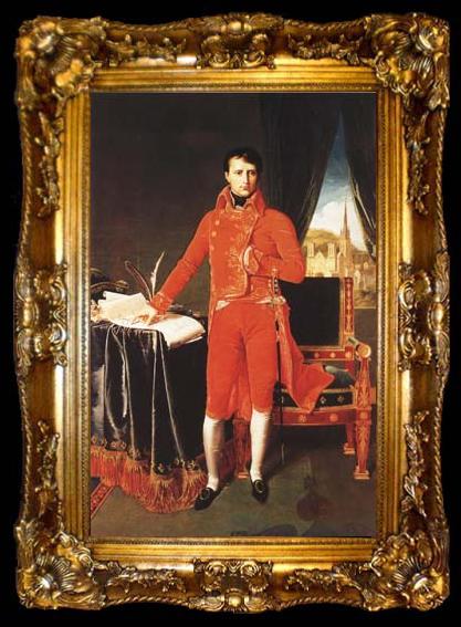 framed  Jean Auguste Dominique Ingres Napoleon Bonaparte in the Uniform of the First Consul (mk04), ta009-2